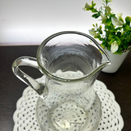 Кувшин из стекла с алмазной гранью "Вишенки". Винтаж, СССР. Картинка 2